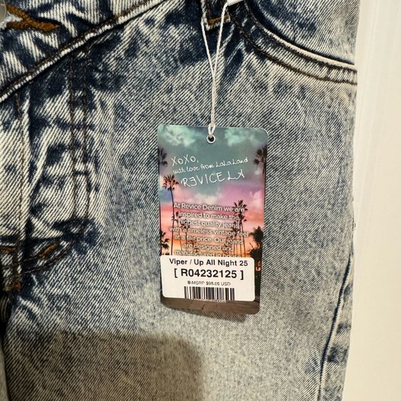 NWT Revice Viper Up All Night V Front Straight Jean - Size 25 / Zero - Picture 3 of 10